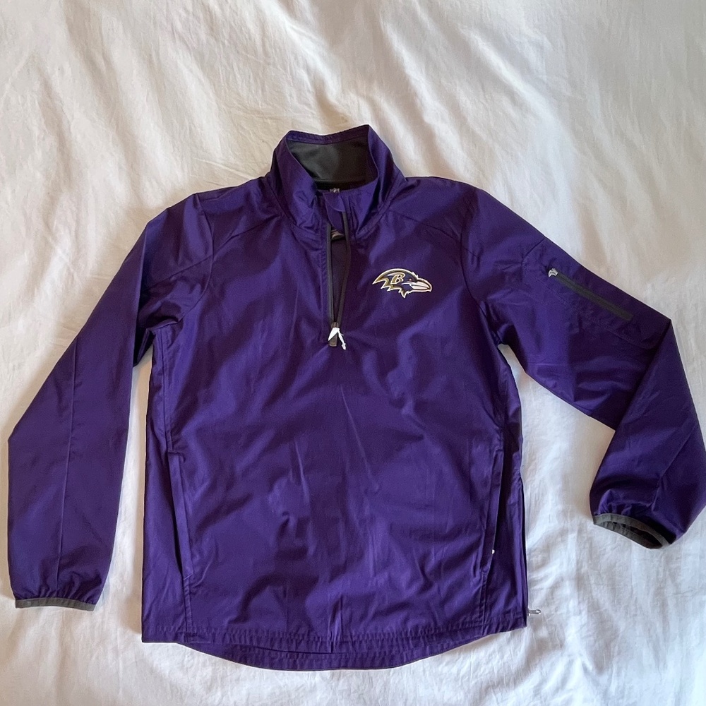 Official NFL Youth Medium (10 - 12) Baltimore Ravens 1/4 -Zip Pullover Jacket